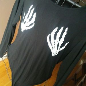 Skeleton hands bodysuit